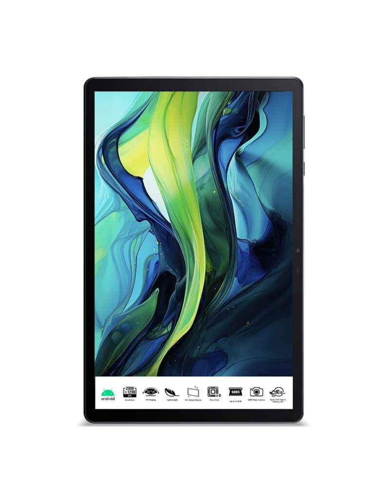 Acer Tablet Iconia Tab P10 | 10.4″ 2K 2000 x 1200 IPS Touch | RAM 4GB, 64GB | Android 12 | CPU M8183C Octa-Core | WiFi-5 | Cámara Delantera de 5MP y Trasera de 8MP | Incluye Funda Protectora