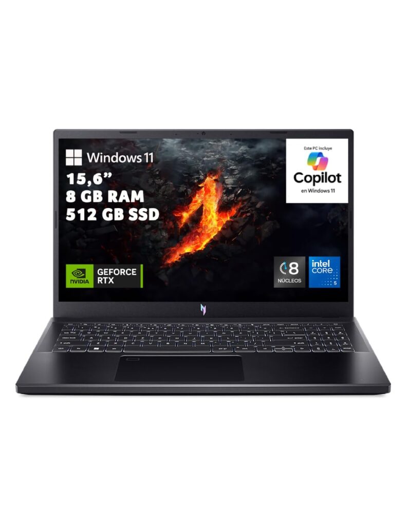 Acer Laptop Gaming Nitro V15 Modelo 2024 | Nvidia GeForce RTX 4050 | Core i5 13th 8 Núcleos | 8 GB RAM | 512 GB SSD | Panel IPS de 15.6″ FHD | Garantía en México