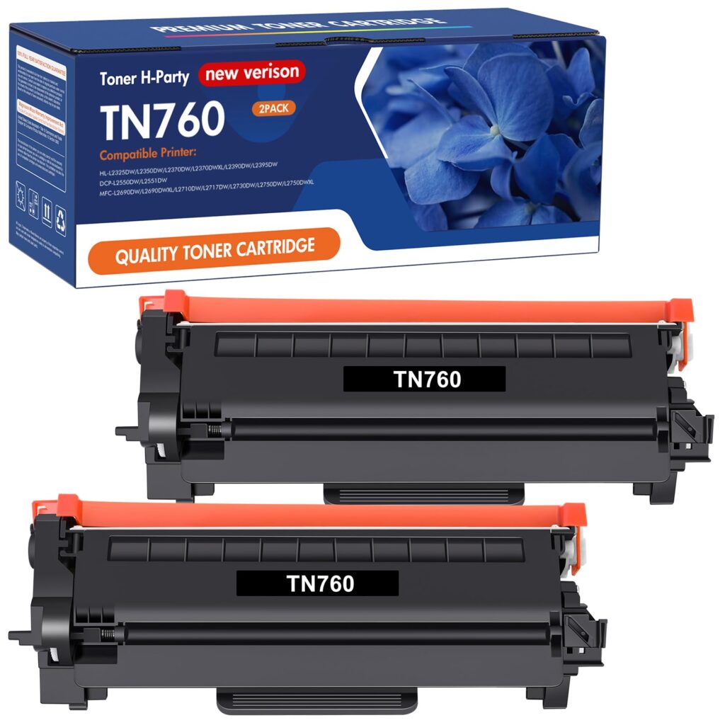 TN760 Toner for Brother Printer: Replacement for Brother TN730 TN 760 TN-730/TN-760 TN-760 TN-730 High Yield Black Cartridge MFC-L2710DW MFC-L2750DW DCP-L2550DW HL-L2350DW HL-L2395DW HL-L2370DW 2 Pack